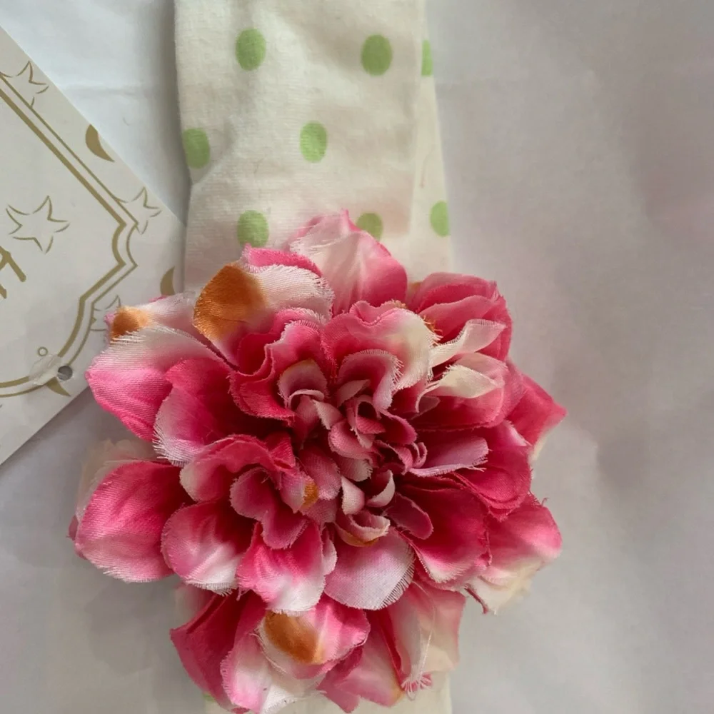 Haute Baby Girl Headbands New Set Of 3  Floral Polka Lace 2 Infant 1 Toddler